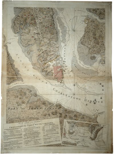 A sketch of the operations before Charlestown, the capital of South Carolina, c.1780 by Joseph Frederick Wallet DesBarres